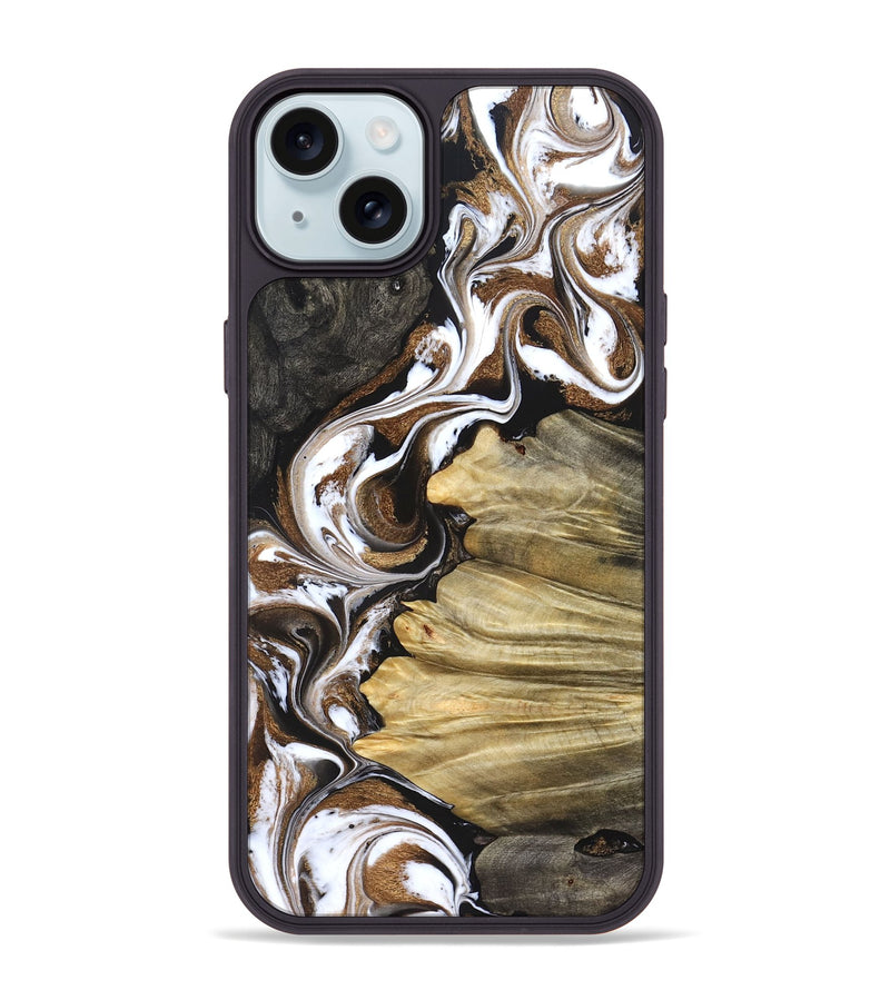 iPhone 15 Plus Wood Phone Case - Kahlil (Black & White, 831802)