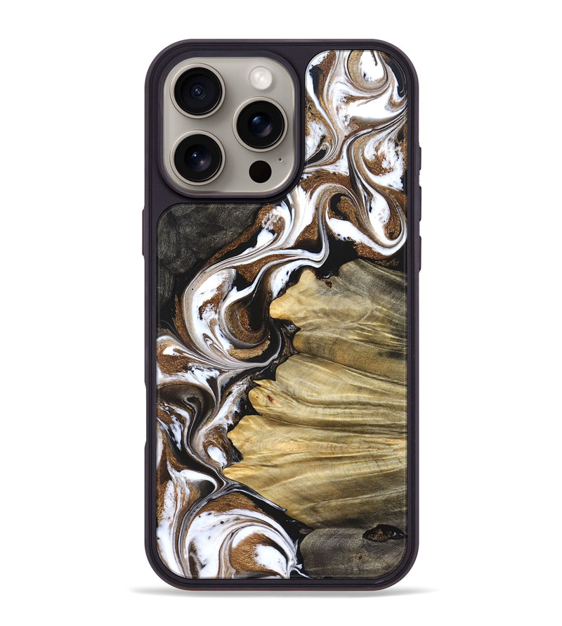 iPhone 16 Pro Max Wood Phone Case - Kahlil (Black & White, 831802)