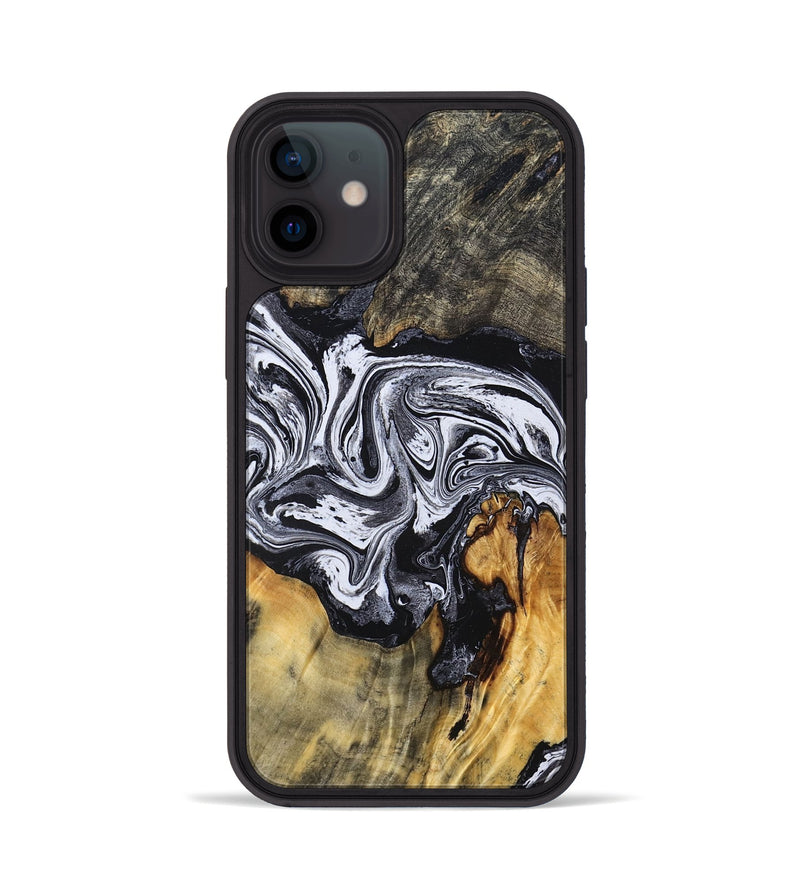 iPhone 12 Wood Phone Case - Dewayne (Black & White, 831803)
