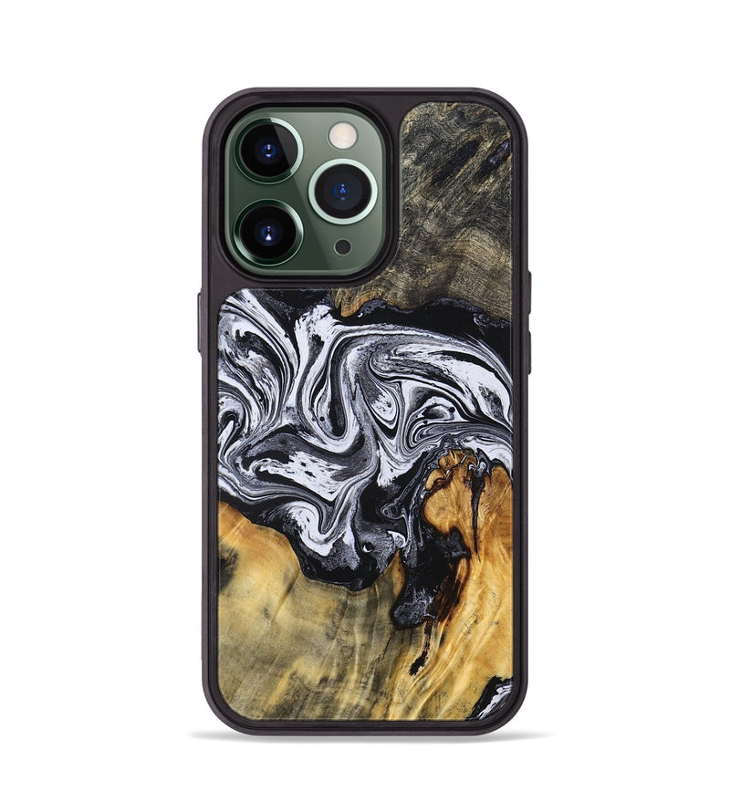 iPhone 13 Pro Wood Phone Case - Dewayne (Black & White, 831803)