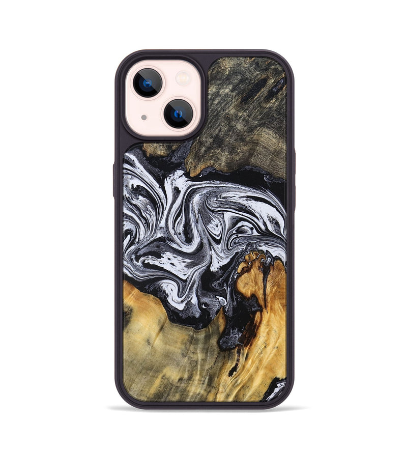 iPhone 14 Wood Phone Case - Dewayne (Black & White, 831803)