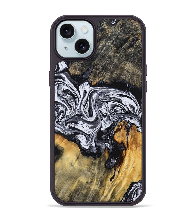 iPhone 15 Plus Wood Phone Case - Dewayne (Black & White, 831803)