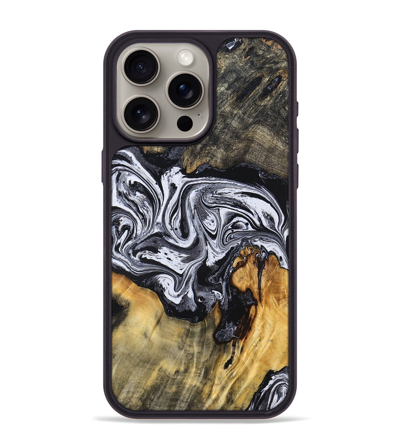 iPhone 15 Pro Max Wood Phone Case - Dewayne (Black & White, 831803)