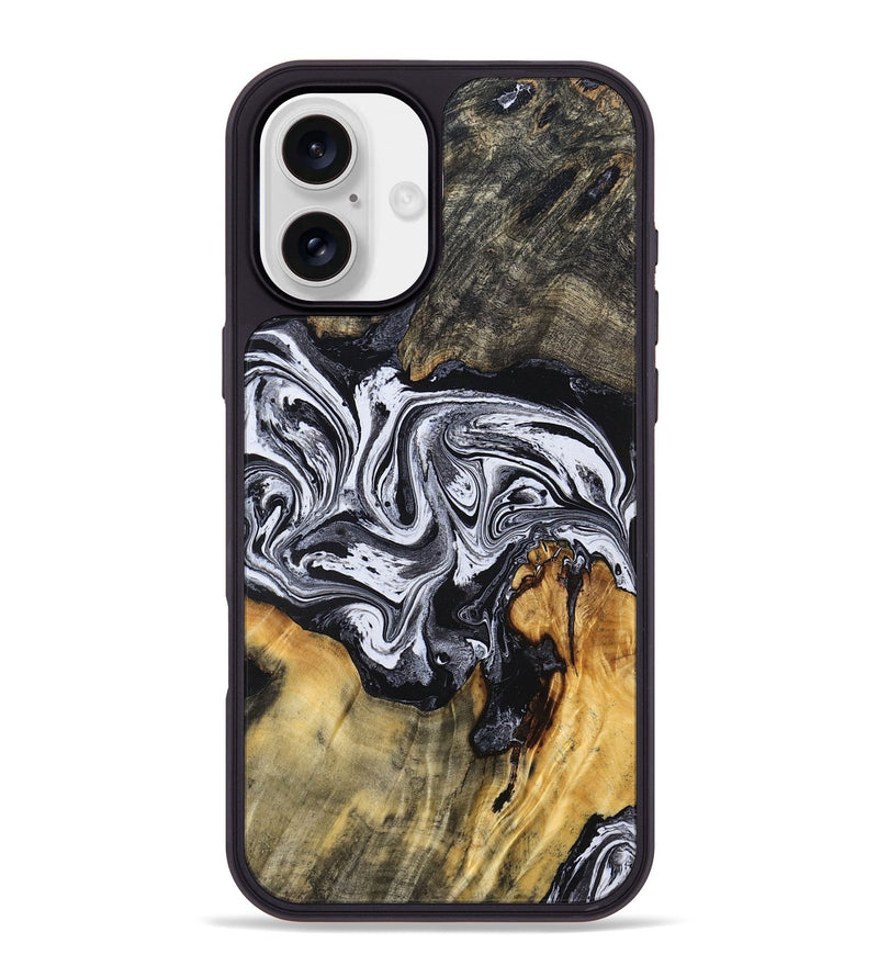 iPhone 16 Plus Wood Phone Case - Dewayne (Black & White, 831803)