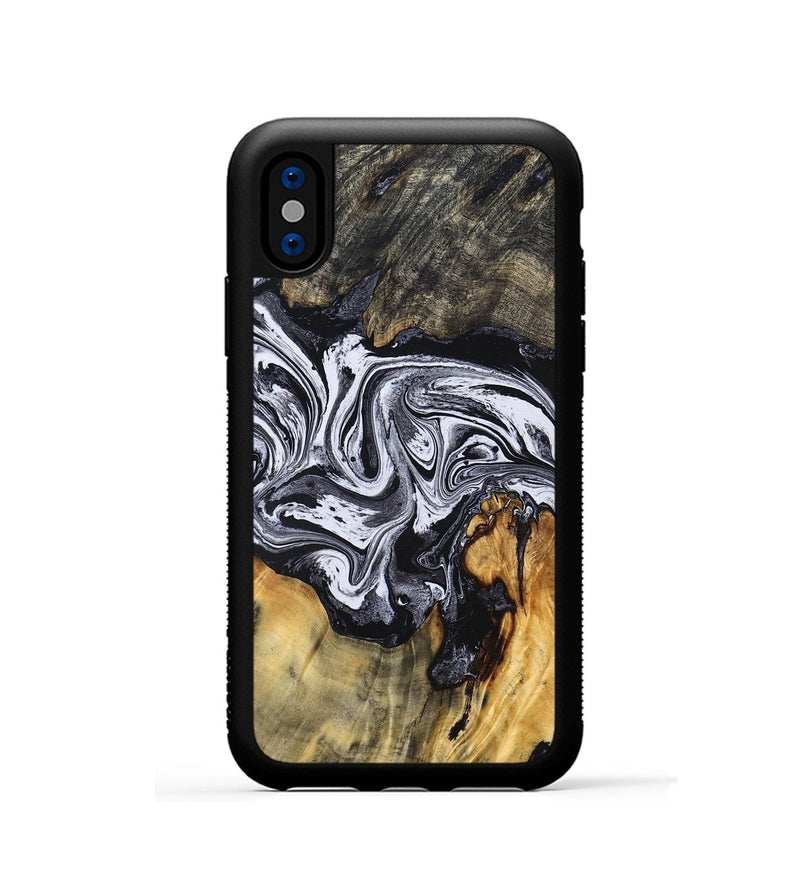 iPhone Xs Wood Phone Case - Dewayne (Black & White, 831803)