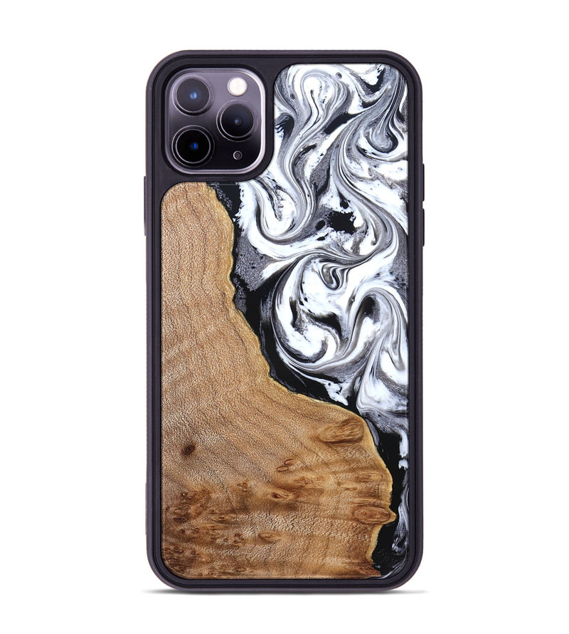 iPhone 11 Pro Max Wood Phone Case - Lyndon (Black & White, 831804)