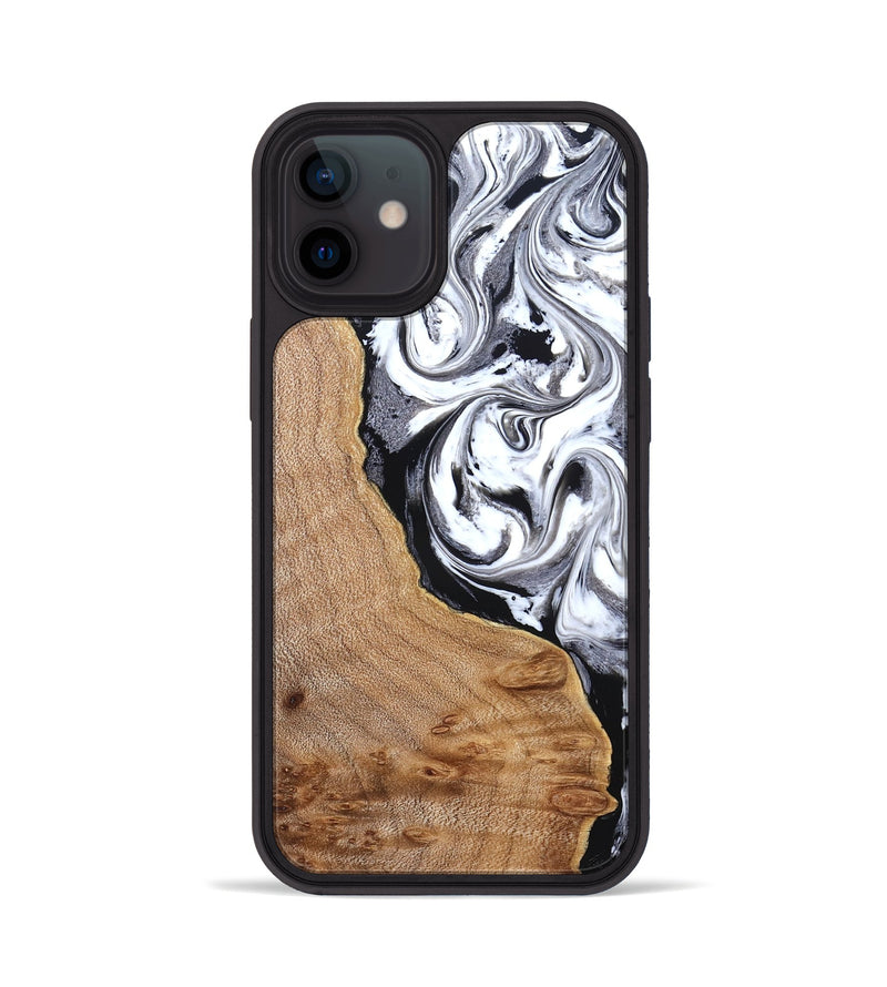 iPhone 12 Wood Phone Case - Lyndon (Black & White, 831804)