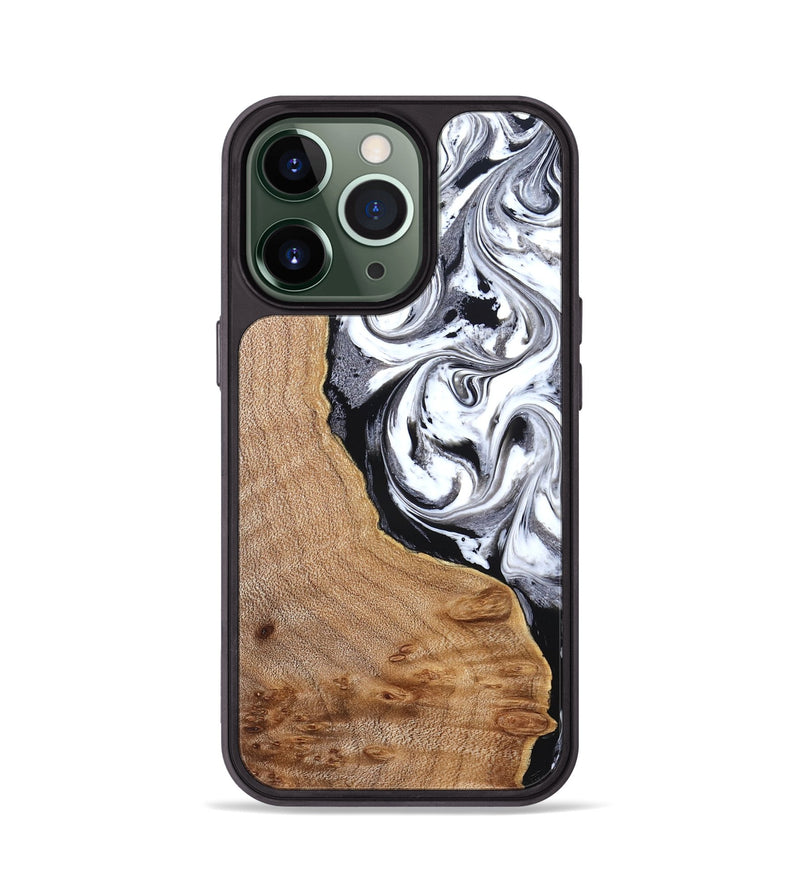 iPhone 13 Pro Wood Phone Case - Lyndon (Black & White, 831804)