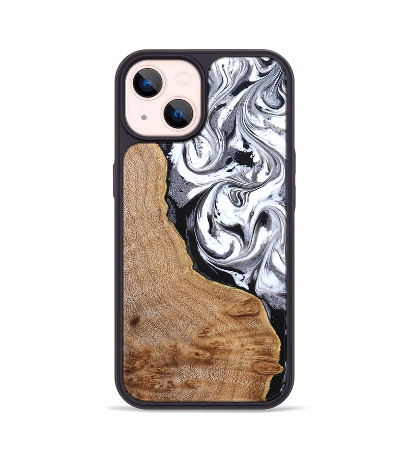 iPhone 14 Wood Phone Case - Lyndon (Black & White, 831804)