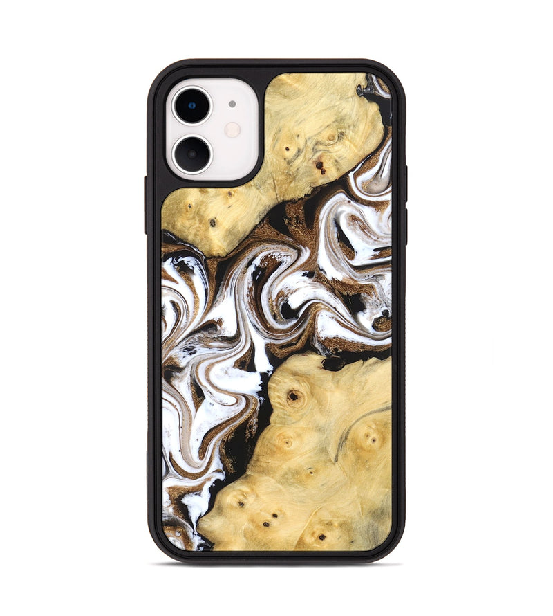 iPhone 11 Wood Phone Case - Caitlin (Black & White, 831806)