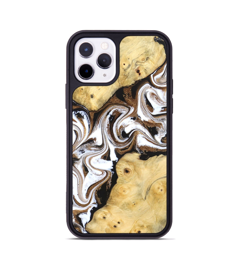 iPhone 11 Pro Wood Phone Case - Caitlin (Black & White, 831806)