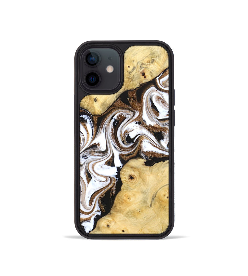 iPhone 12 mini Wood Phone Case - Caitlin (Black & White, 831806)