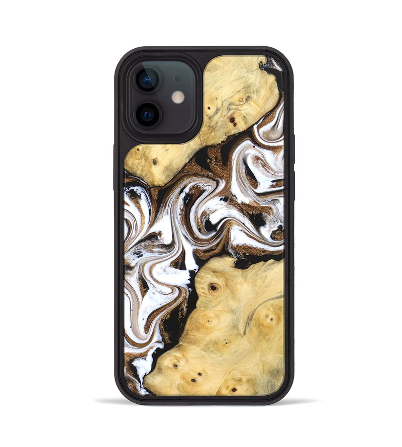iPhone 12 Wood Phone Case - Caitlin (Black & White, 831806)