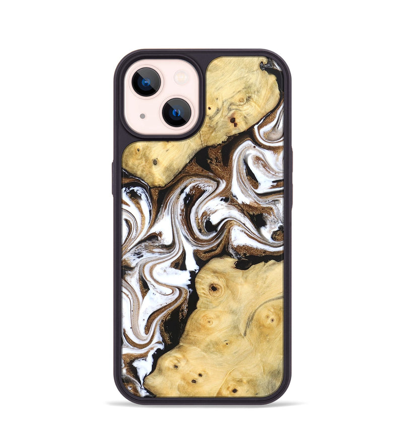 iPhone 14 Wood Phone Case - Caitlin (Black & White, 831806)