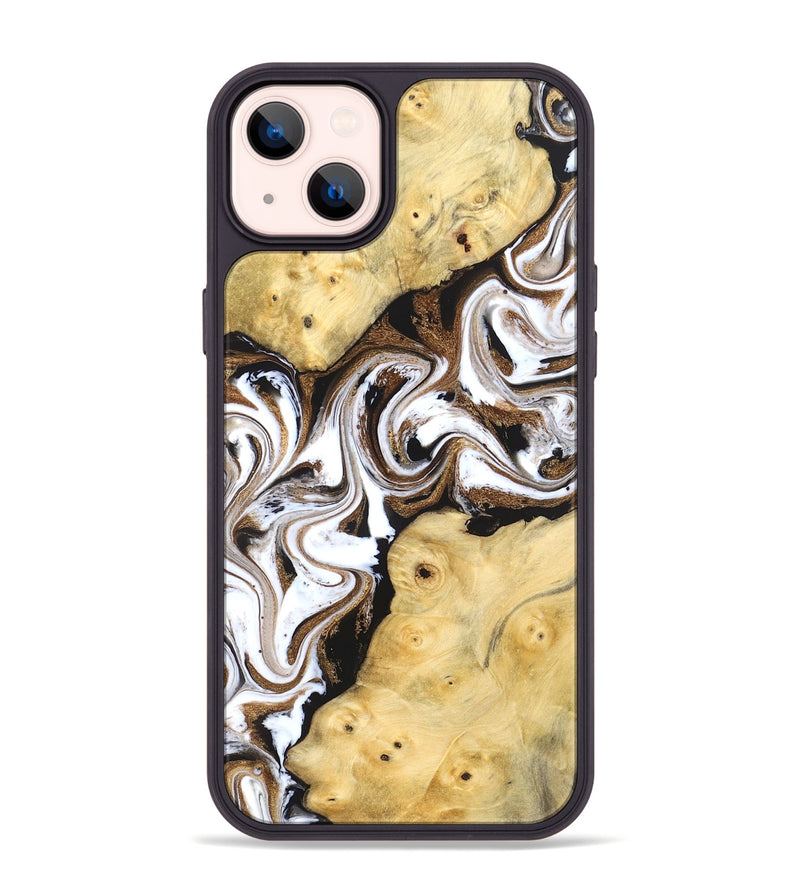 iPhone 14 Plus Wood Phone Case - Caitlin (Black & White, 831806)