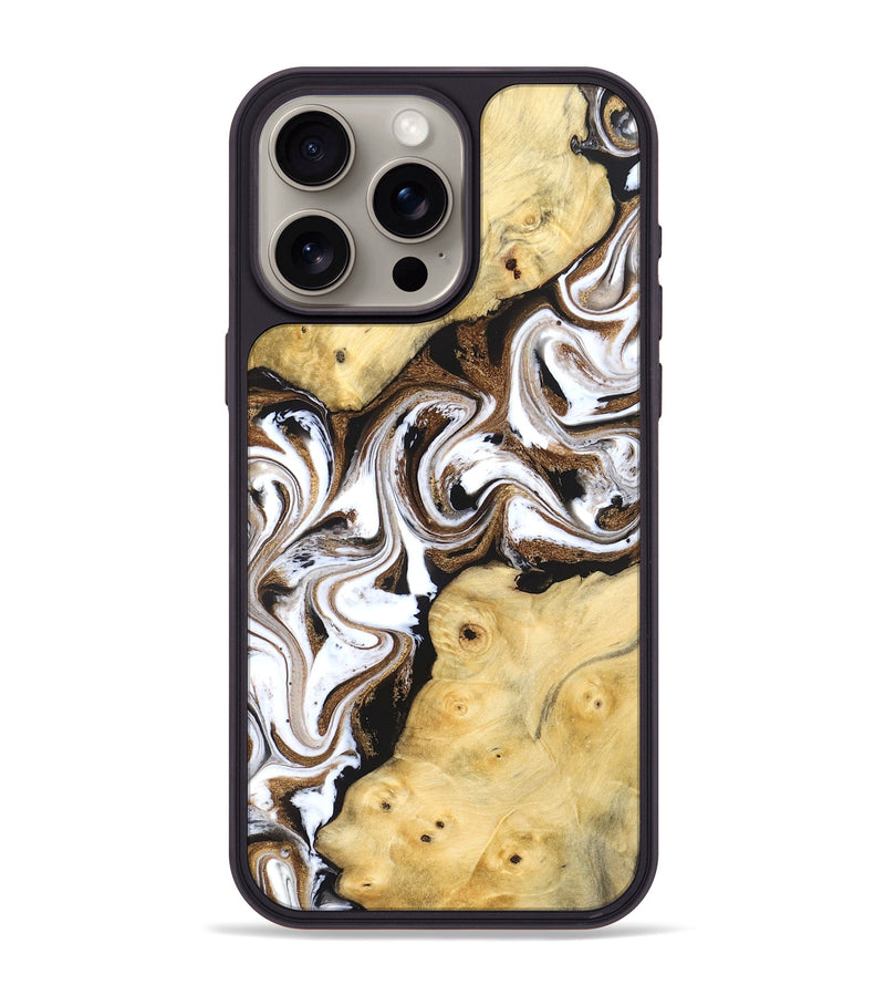 iPhone 15 Pro Max Wood Phone Case - Caitlin (Black & White, 831806)