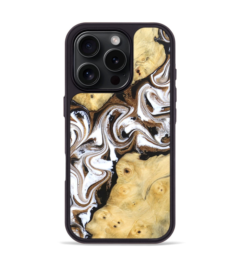 iPhone 16 Pro Wood Phone Case - Caitlin (Black & White, 831806)
