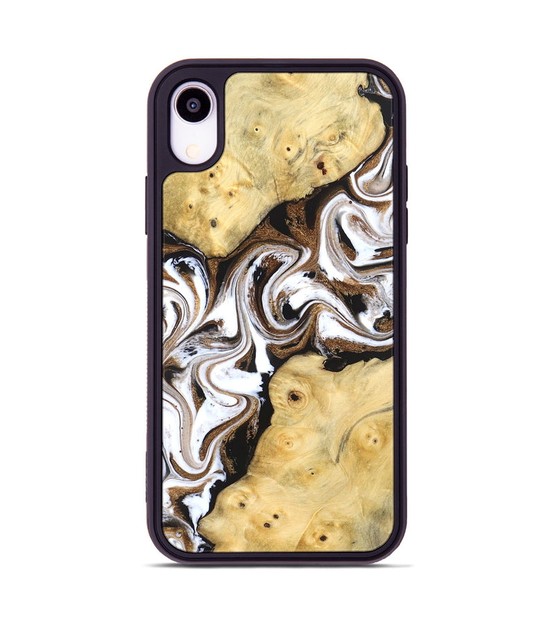 iPhone Xr Wood Phone Case - Caitlin (Black & White, 831806)