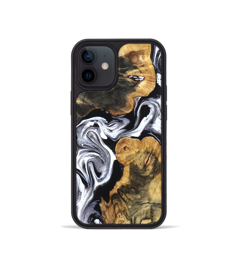 iPhone 12 mini Wood Phone Case - Dash (Black & White, 831807)