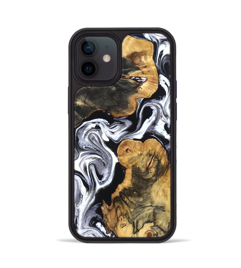iPhone 12 Wood Phone Case - Dash (Black & White, 831807)