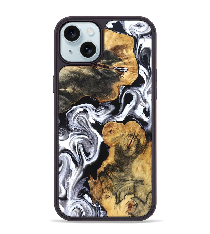 iPhone 15 Plus Wood Phone Case - Dash (Black & White, 831807)