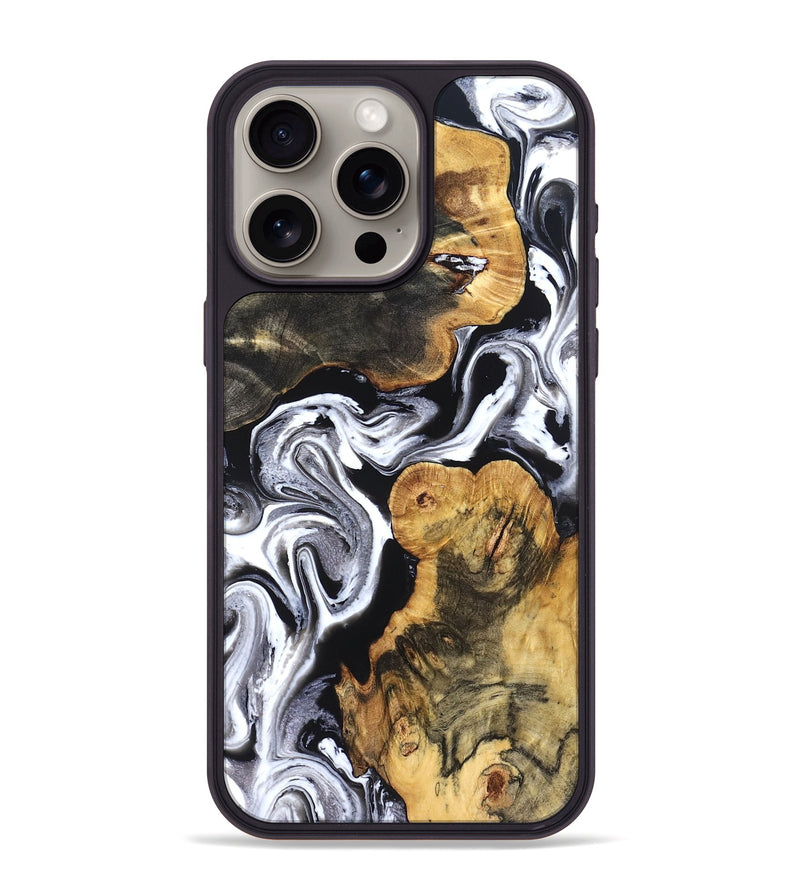 iPhone 15 Pro Max Wood Phone Case - Dash (Black & White, 831807)