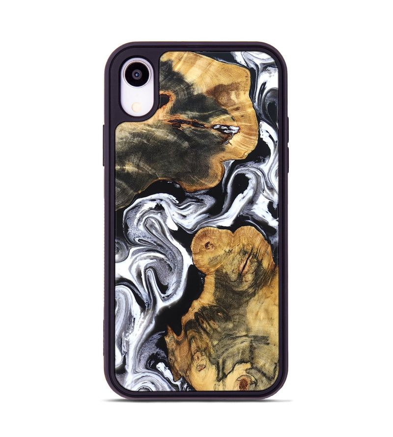 iPhone Xr Wood Phone Case - Dash (Black & White, 831807)