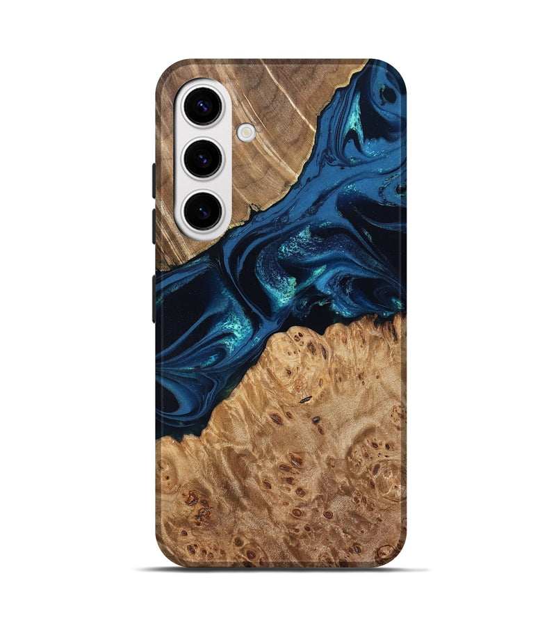 Galaxy S25 Wood Live Edge Phone Case - Ramon (Blue, 831839)
