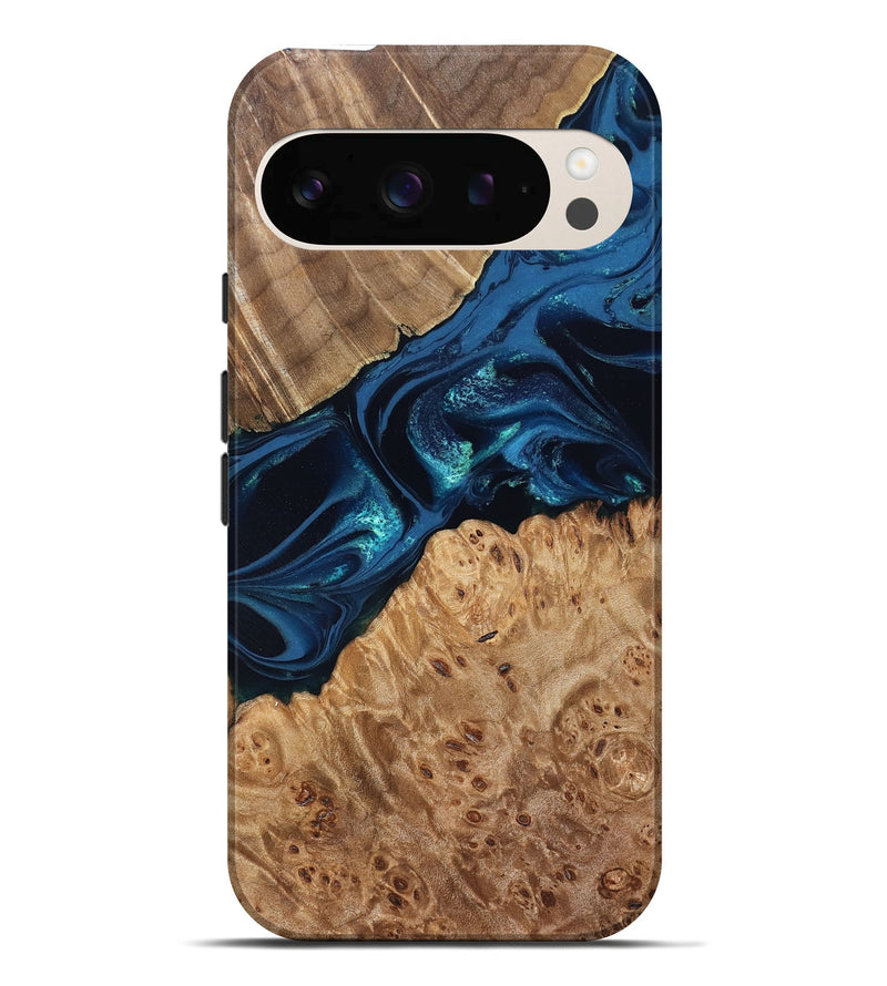 Pixel 10 Pro XL Wood Live Edge Phone Case - Ramon (Blue, 831839)