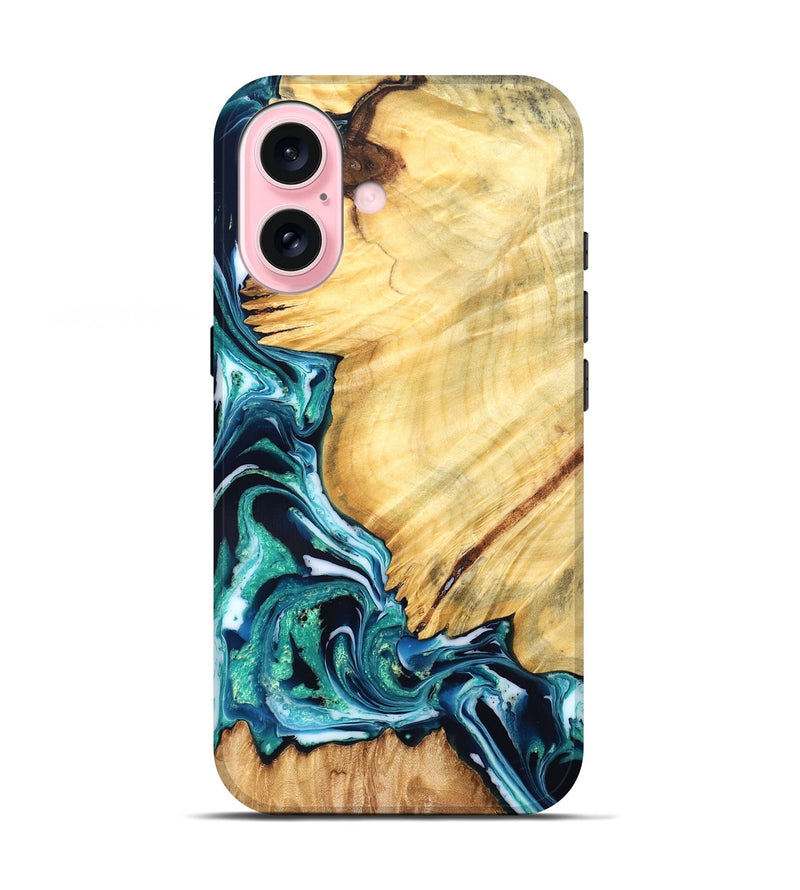 iPhone 17 Wood Live Edge Phone Case - Nyah (Blue, 831841)