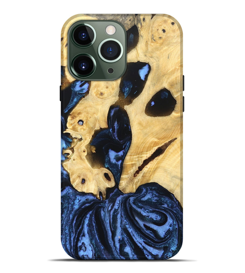 iPhone 13 Pro Max Wood Live Edge Phone Case - Dirk (Blue, 831844)
