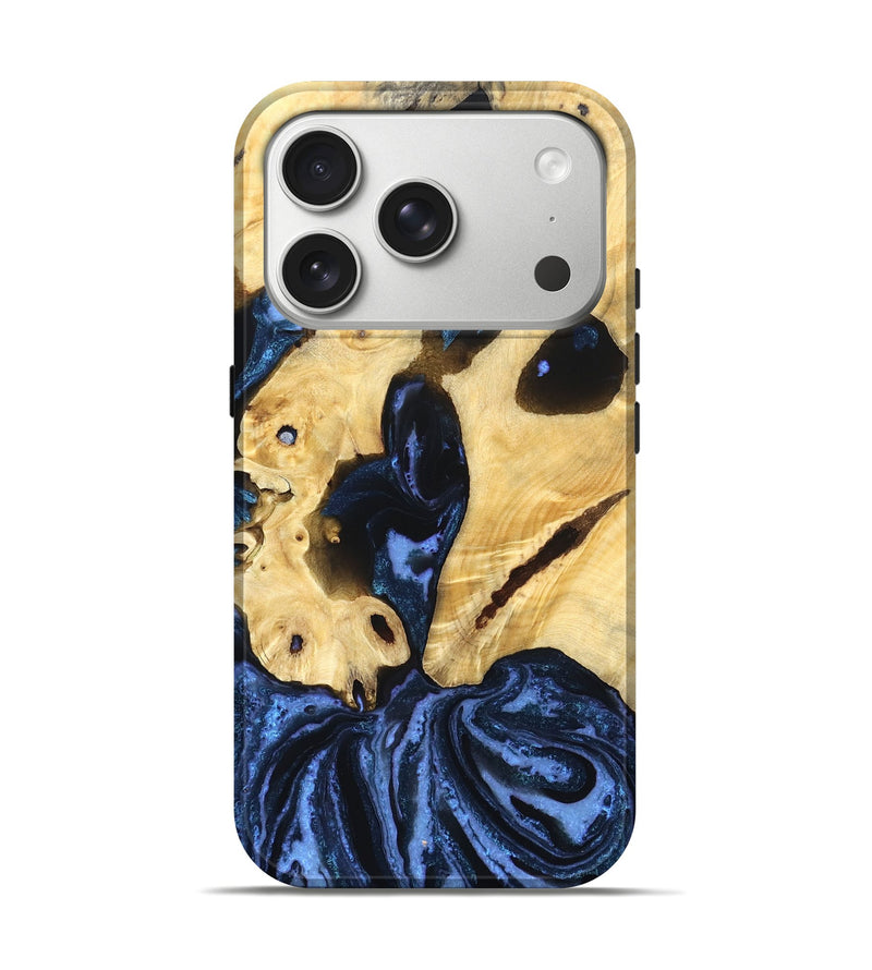 iPhone 17 Pro Wood Live Edge Phone Case - Dirk (Blue, 831844)