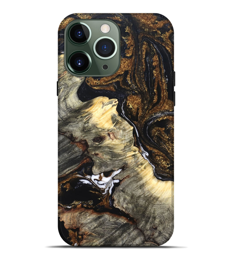iPhone 13 Pro Max Wood Live Edge Phone Case - Gerhard (Black & White, 831845)