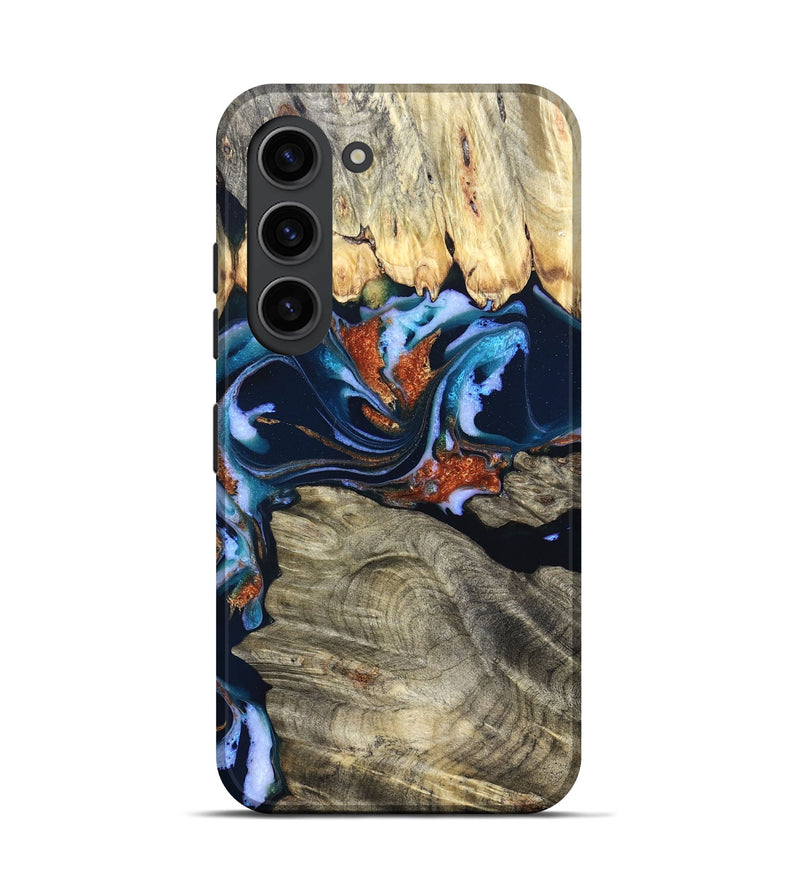 Galaxy S23 Wood Live Edge Phone Case - Marc (Teal & Gold, 831846)