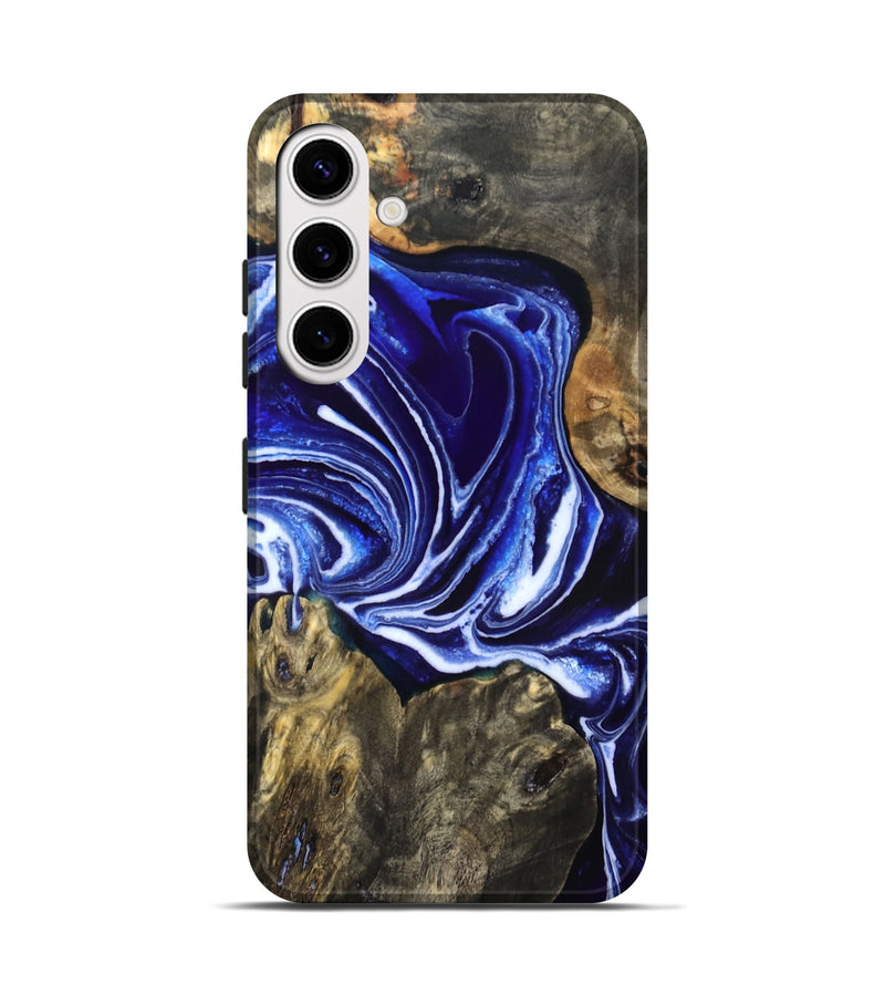 Galaxy S25 Wood Live Edge Phone Case - Jean (Blue, 831849)