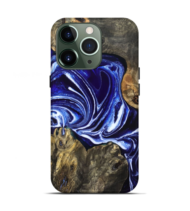 iPhone 13 Pro Wood Live Edge Phone Case - Jean (Blue, 831849)