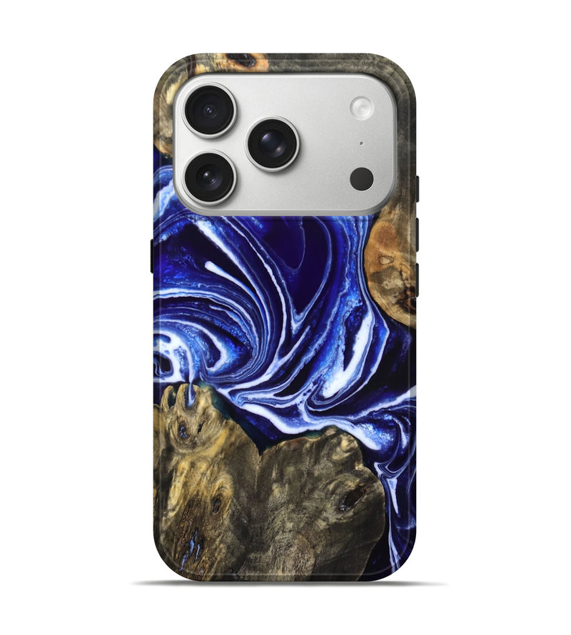 iPhone 17 Pro Wood Live Edge Phone Case - Jean (Blue, 831849)
