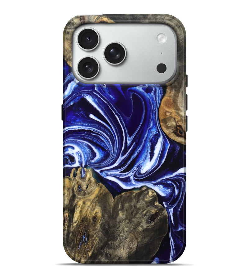 iPhone 18 Pro Max Wood Live Edge Phone Case - Jean (Blue, 831849)