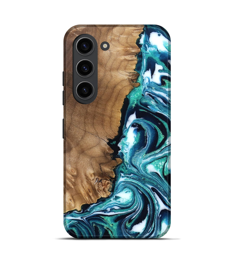 Galaxy S23 Wood Live Edge Phone Case - Besse (Blue, 831850)