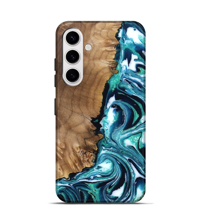 Galaxy S25 Wood Live Edge Phone Case - Besse (Blue, 831850)