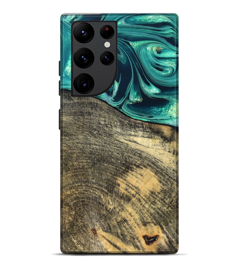 Galaxy S22 Ultra Wood Live Edge Phone Case - Tamika (Green, 831851)