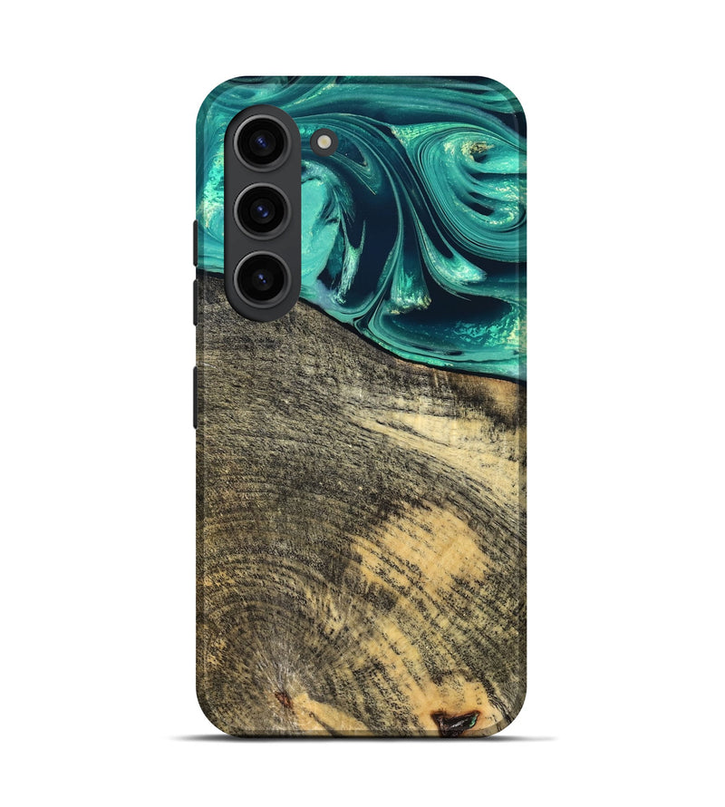 Galaxy S23 Wood Live Edge Phone Case - Tamika (Green, 831851)