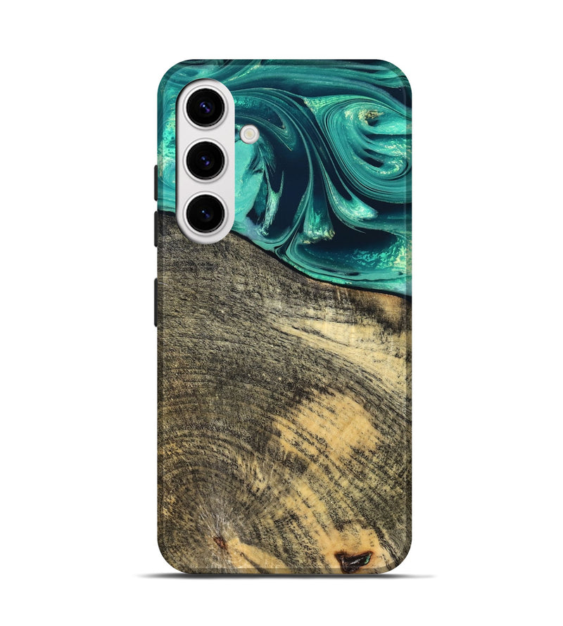 Galaxy S25 Wood Live Edge Phone Case - Tamika (Green, 831851)