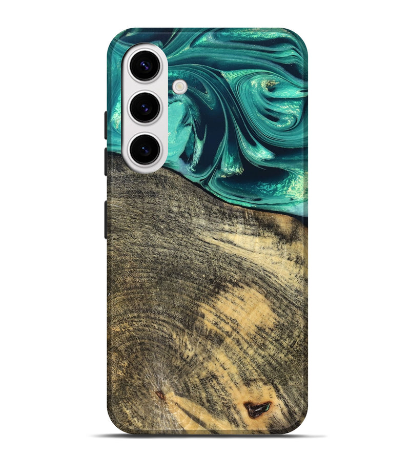 Galaxy S25 Plus Wood Live Edge Phone Case - Tamika (Green, 831851)