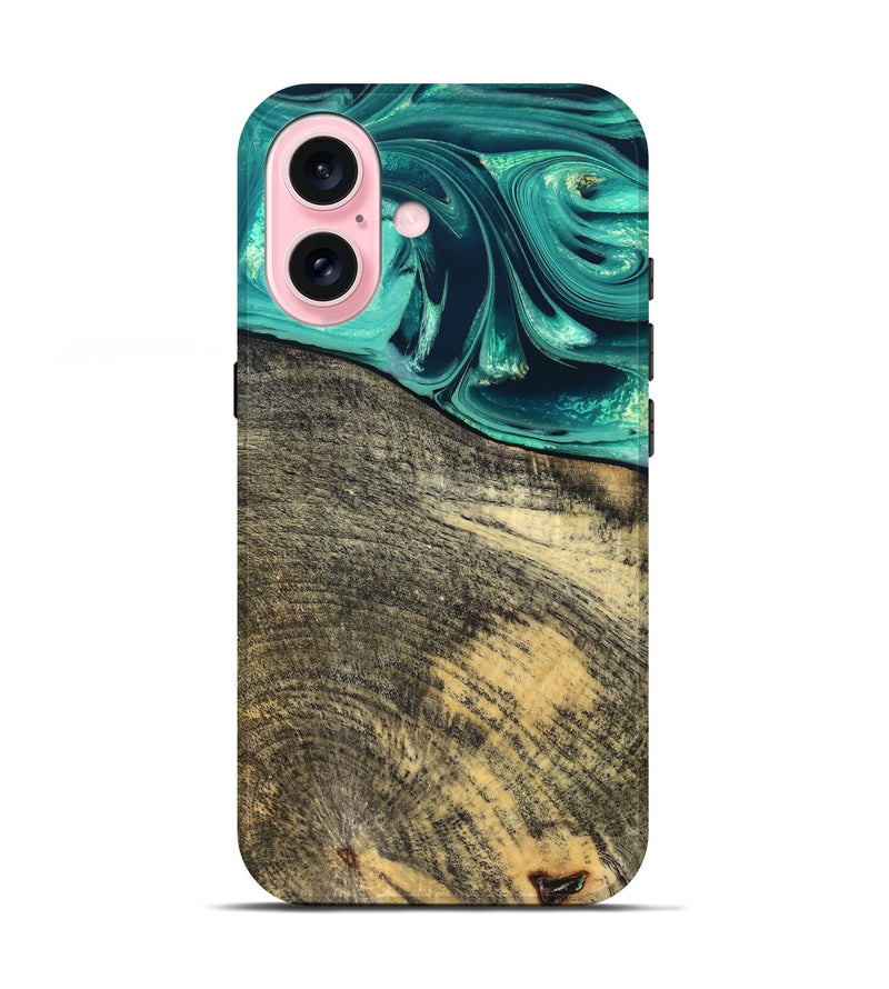 iPhone 17 Wood Live Edge Phone Case - Tamika (Green, 831851)
