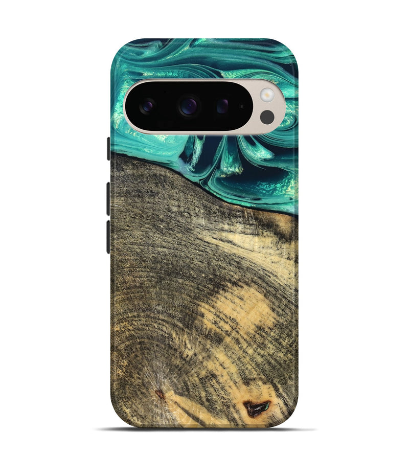 Pixel 10 Pro Wood Live Edge Phone Case - Tamika (Green, 831851)