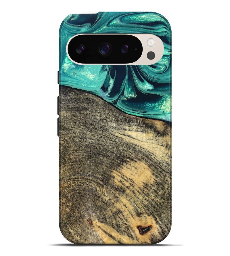 Pixel 9 Pro XL Wood Live Edge Phone Case - Tamika (Green, 831851)