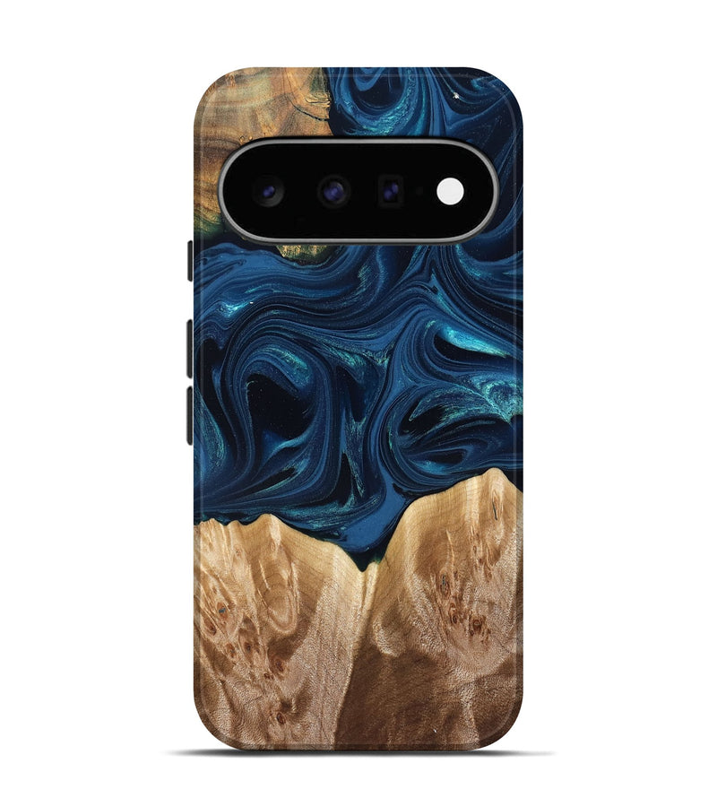 Pixel 11 Wood Live Edge Phone Case - Azriel (Blue, 831852)