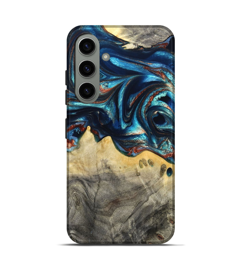 Galaxy S24 Wood Live Edge Phone Case - Tasia (Teal & Gold, 831853)