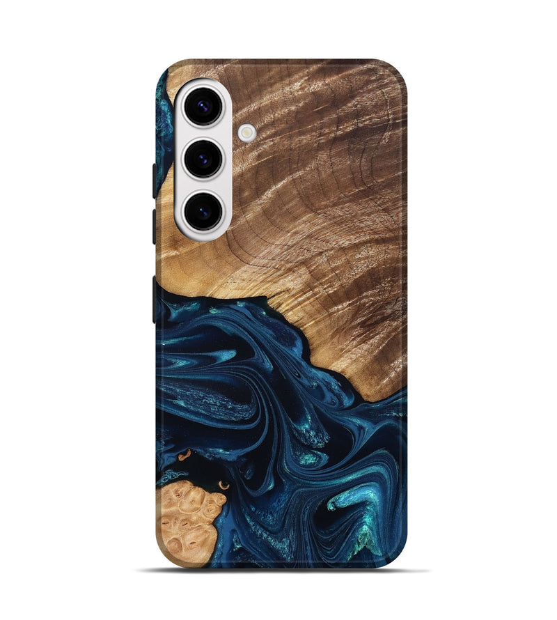 Galaxy S25 Wood Live Edge Phone Case - Jordin (Blue, 831854)